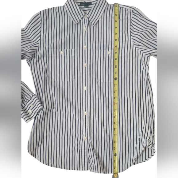 Lauren Ralph Lauren Striped Button Down Shirt Size M - Picture 8 of 9